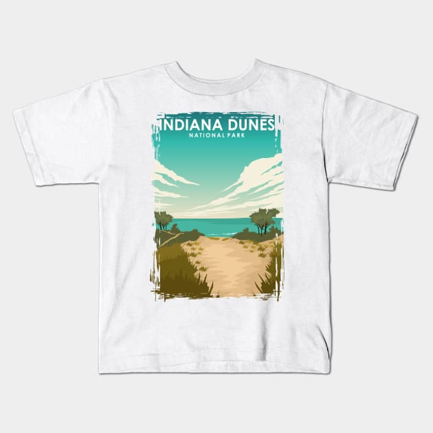 Indiana Dunes National Park Kids T-Shirt by jornvanhezik